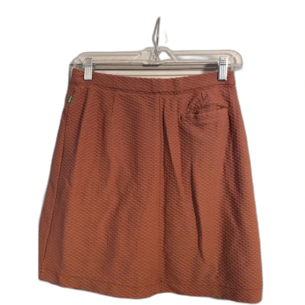Tail Tech golf XS skirt skort rust brown front zipper textured
